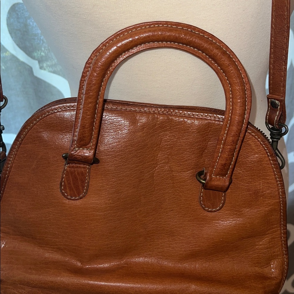 Vintage Esprit Brown Leather Crossbody Bag - Picture 6 of 8